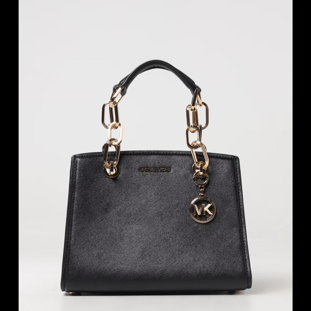 Michael Kors Black Satchel with Gold Accents
